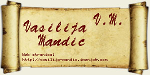 Vasilija Mandić vizit kartica